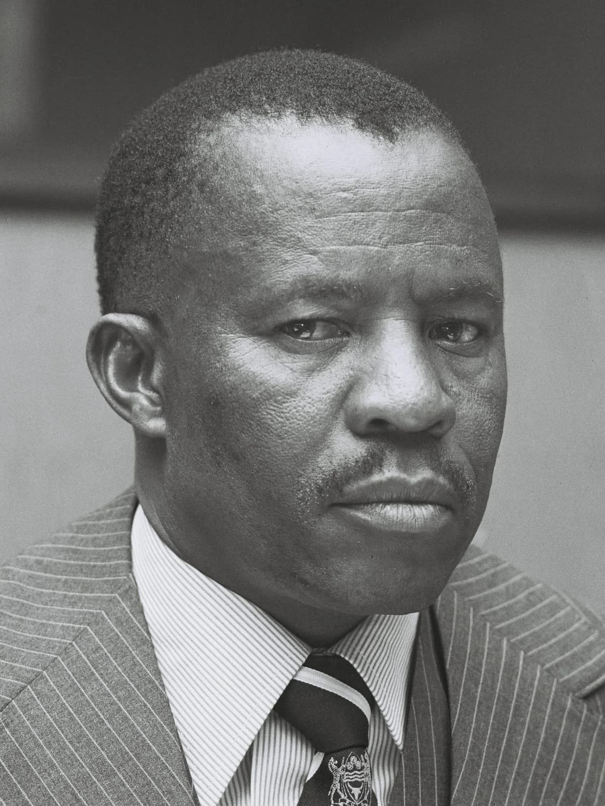 Portrait de Ketumile Masire à Bruxelles en 1980, futur facilitateur du dialogue de Sun City en 2002.