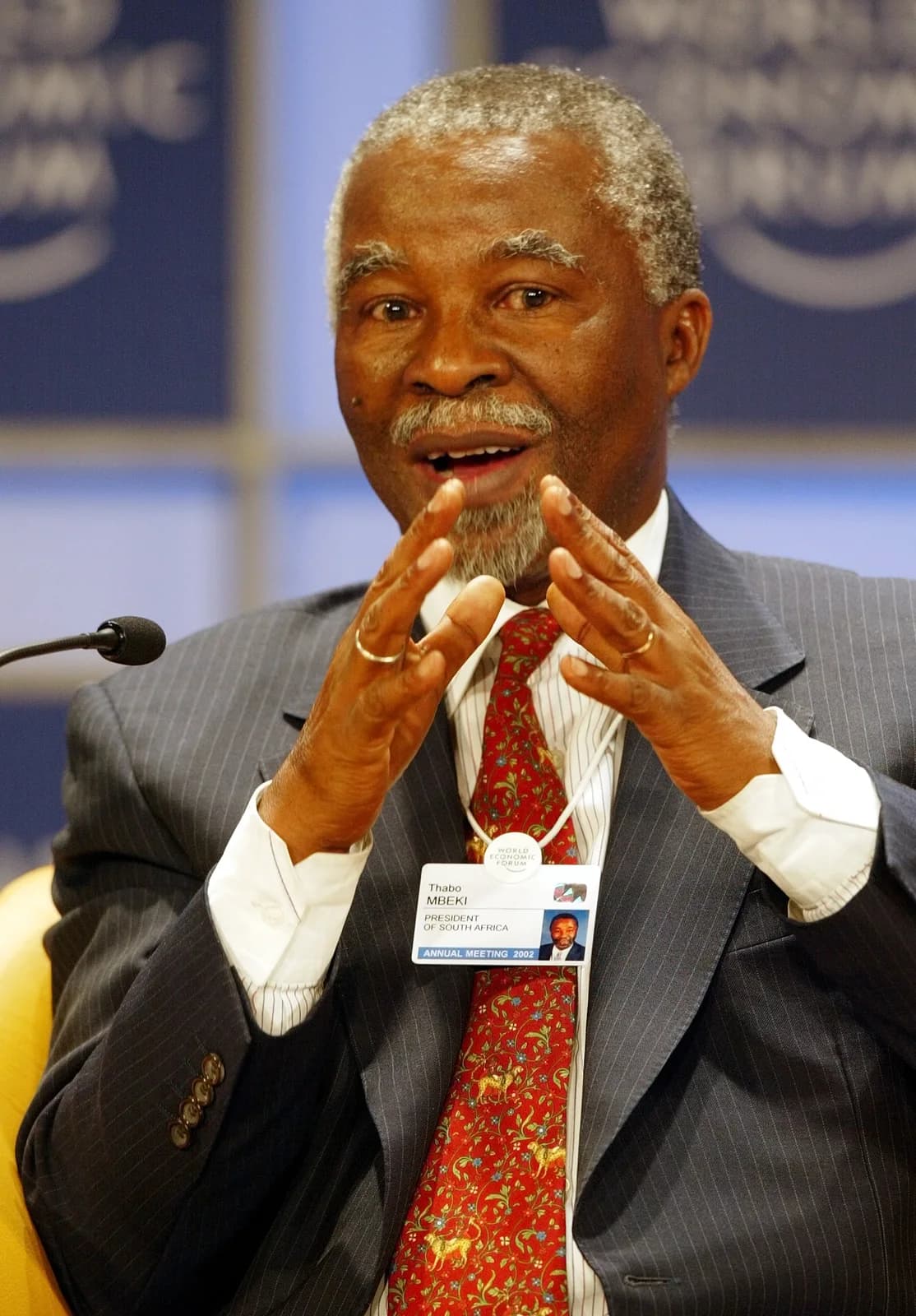 Thabo Mbeki au Forum économique mondial de New York en février 2002, et non lors de l’accord de Pretoria.